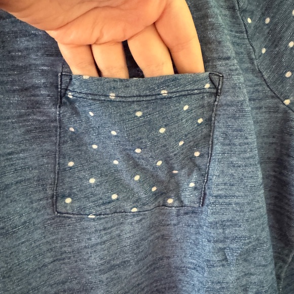 Mossimo Denim coloured baseball tee with polka dots - Picture 2 of 6